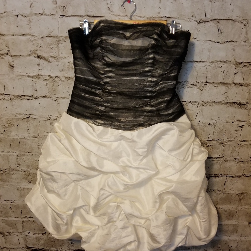 Black and white prom bridal bridesmaids dress